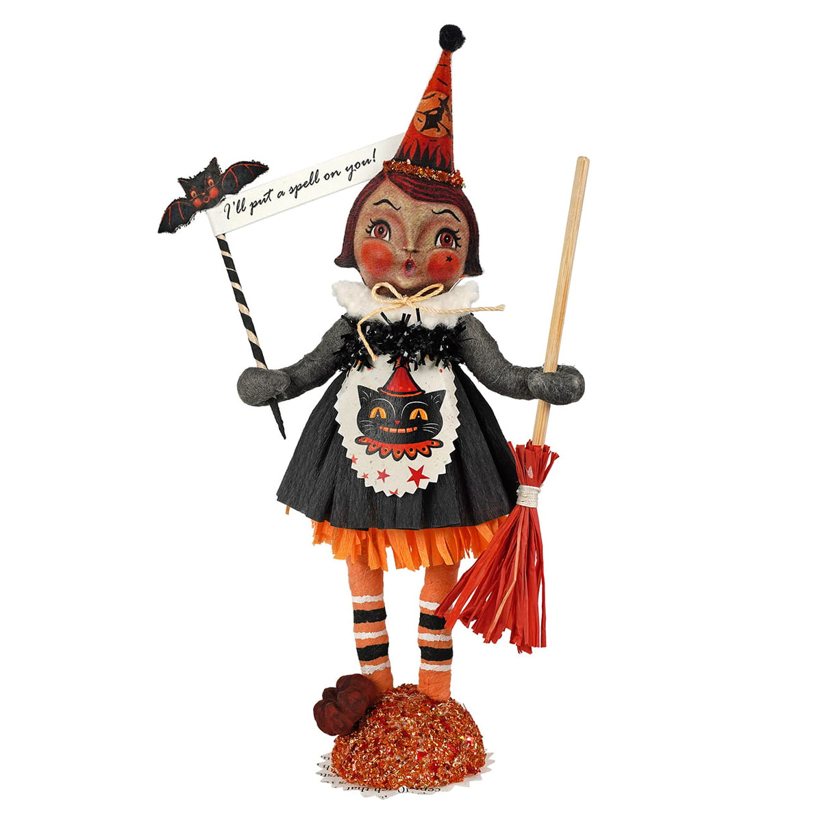 Spun Cotton Broom Spell Witch