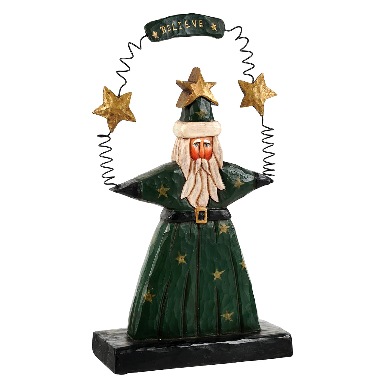 Green Believe Banner Santa