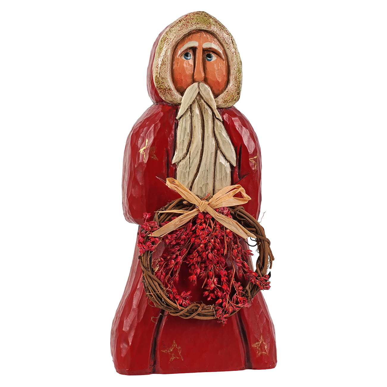 Red Grapevine Wreath Santa