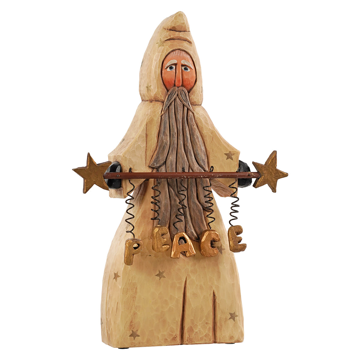 White Peace Banner Santa