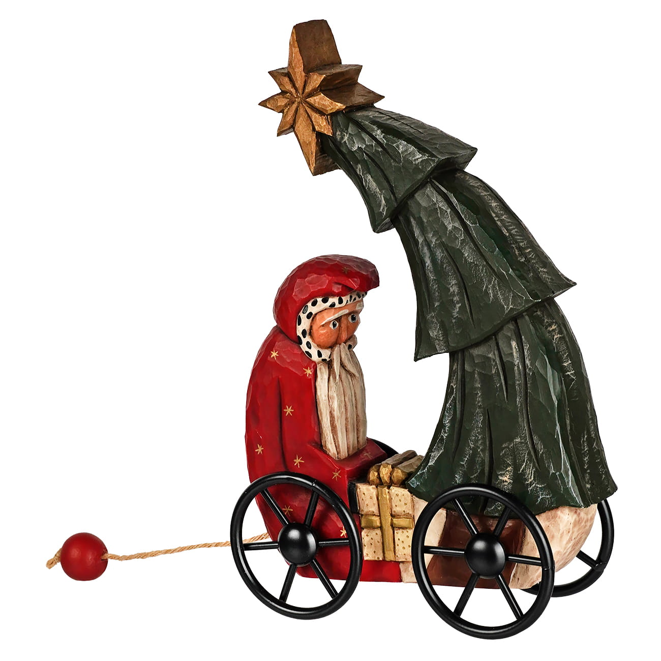 Crescent Gift Giver Santa Pull Toy