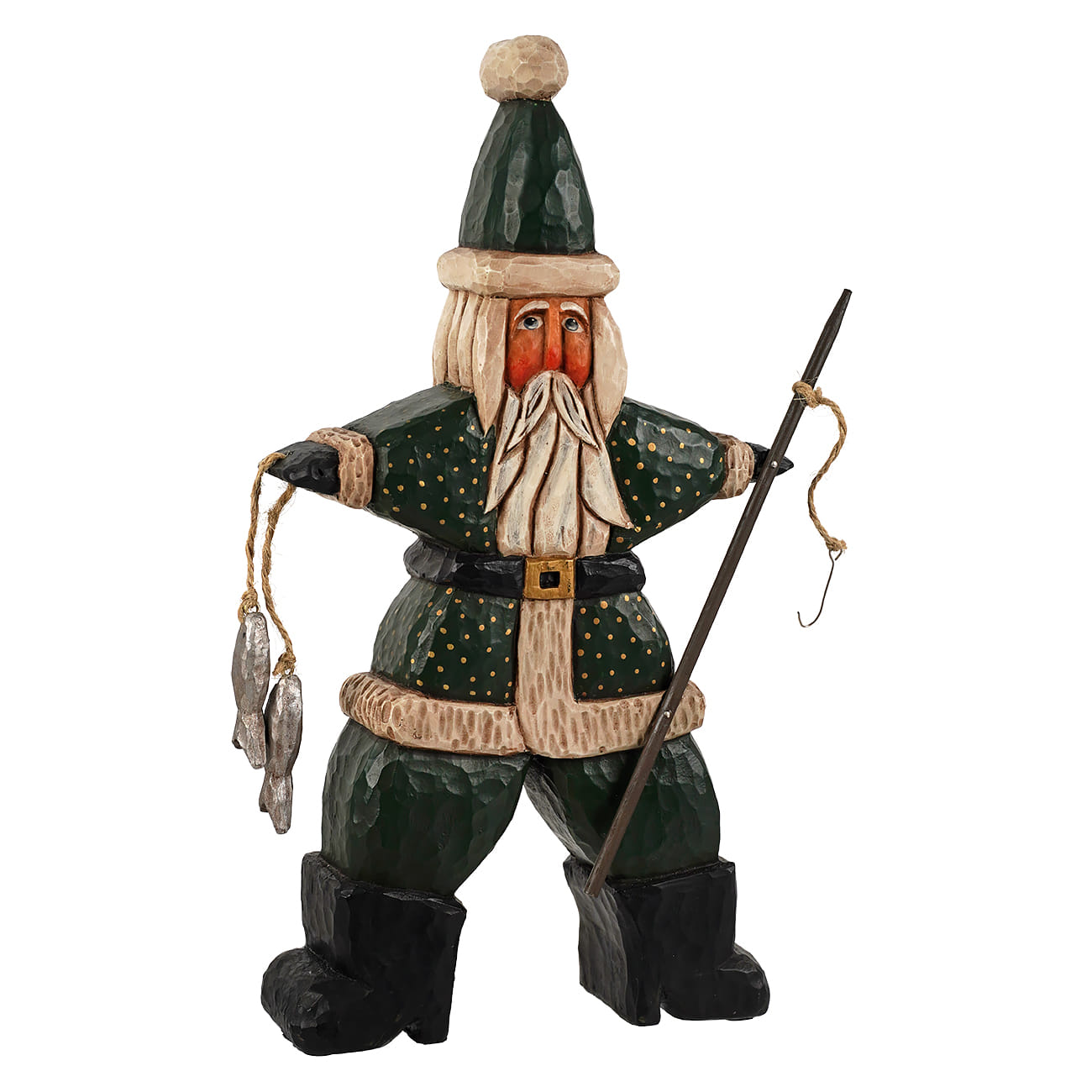 Green Great Catch Santa
