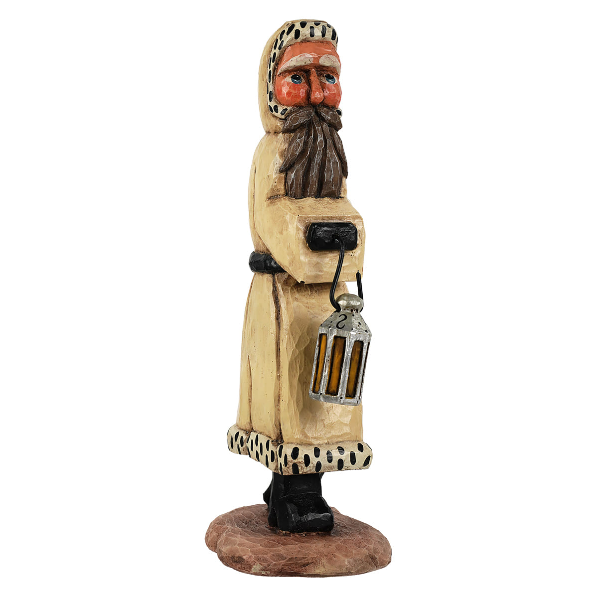 Antique White Lantern Bearer Santa