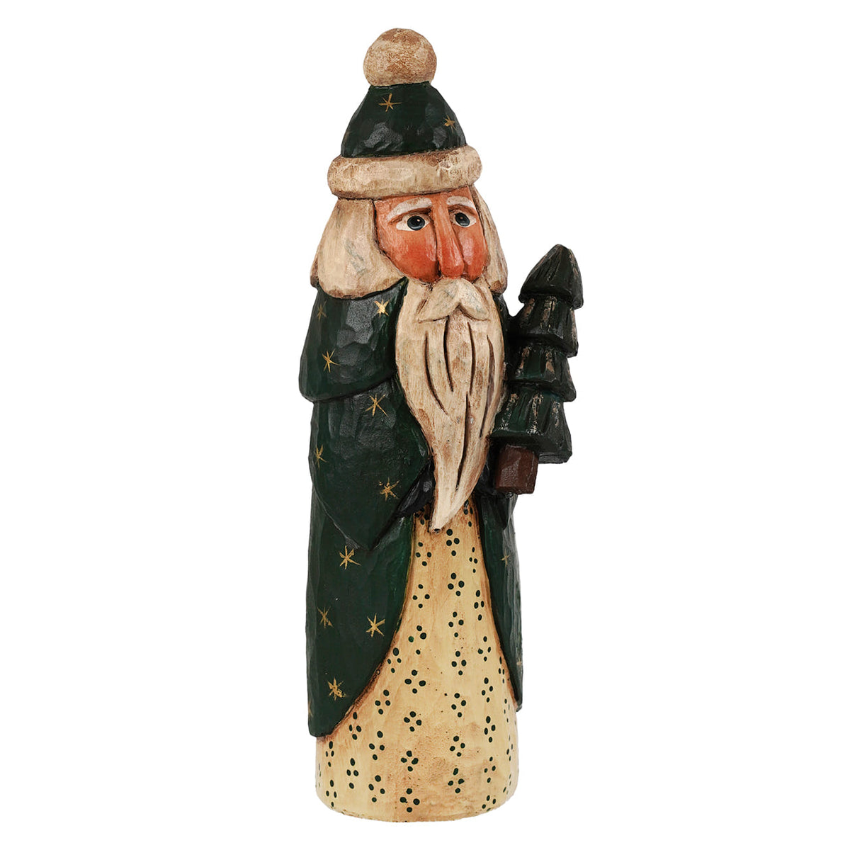 Olde World Green Santa With Tree