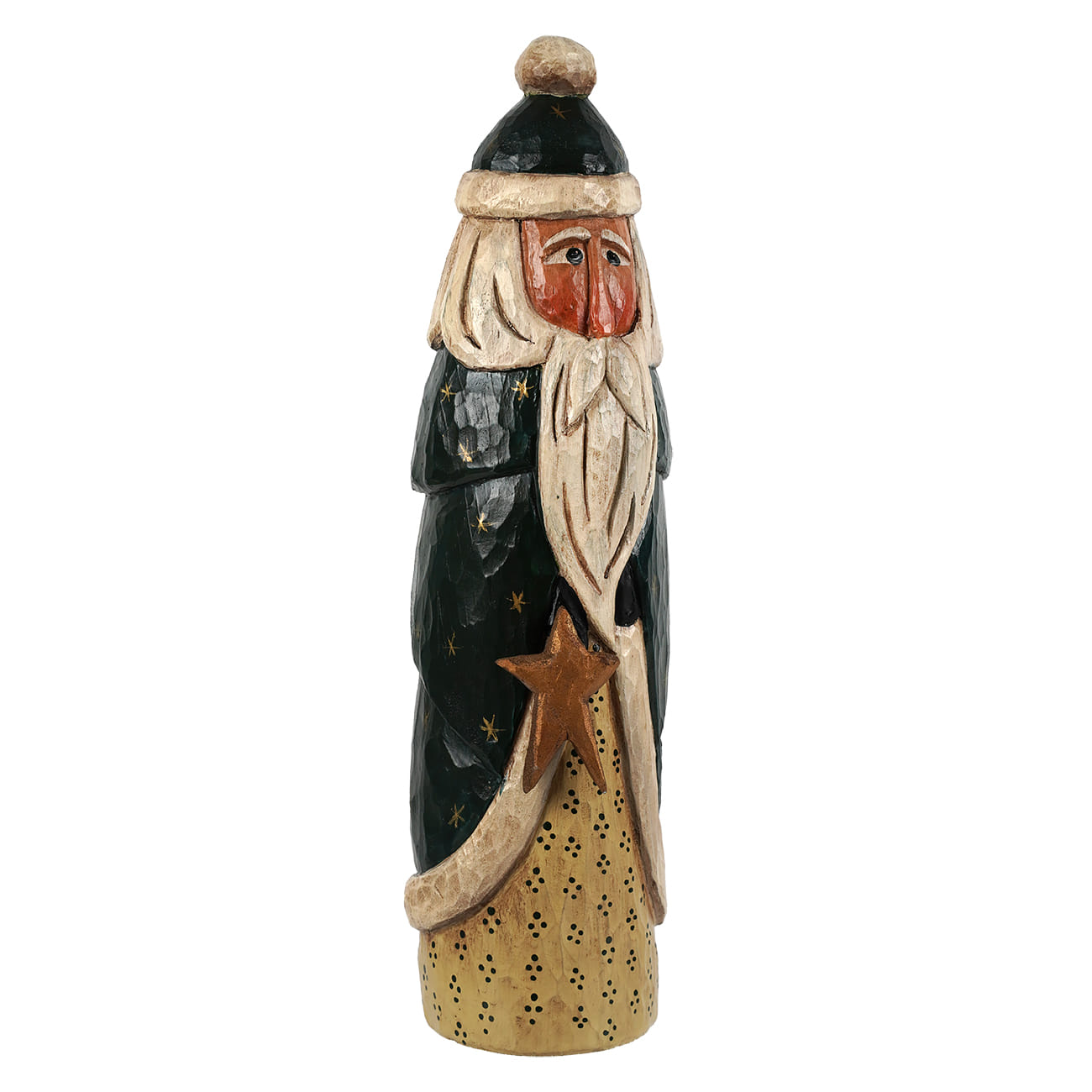 Olde World Green Santa With Star