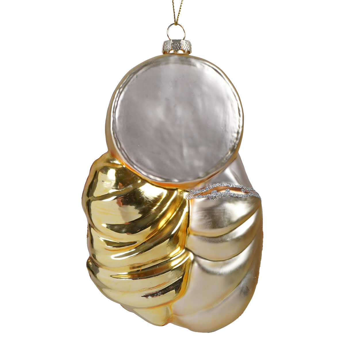 Gold Holy Family Blown Glass Ornament
