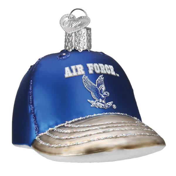 Blue air force baseball cap ornament made of resin military ornament perfect for holiday decor