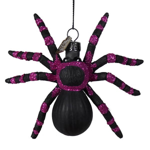 Along came a pink spider ornament with black and pink glitter perfect for halloween decorations and ornaments