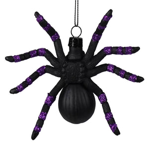 Black spider ornament with purple glitter accents on legs by eric cortina perfect halloween decorations and ornaments