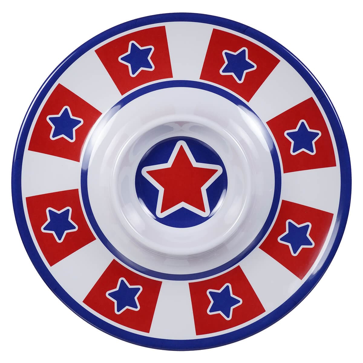 Americana Design Chip & Dip Plate