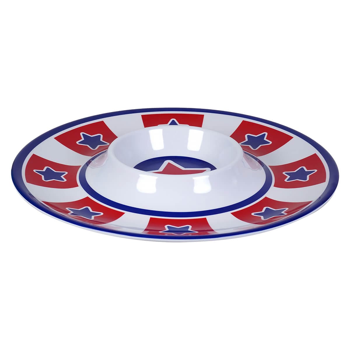 Americana Design Chip & Dip Plate