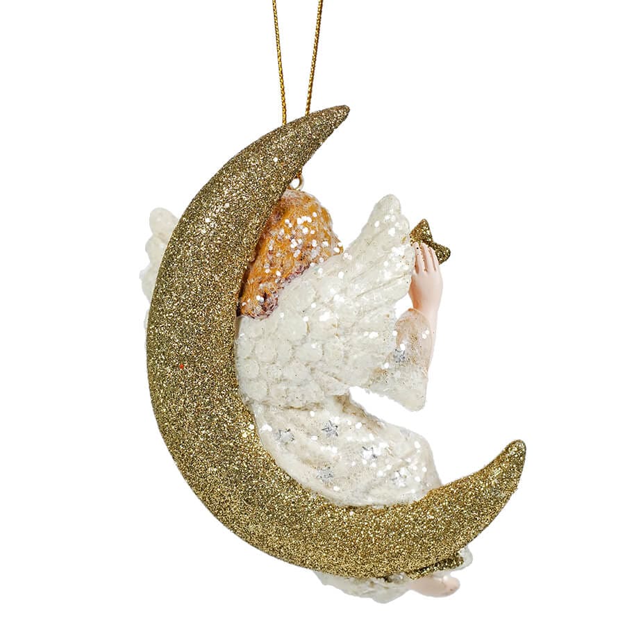 Angel In Moon Ornament