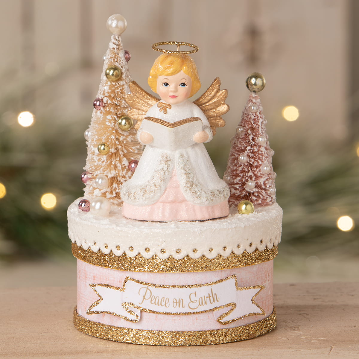 Angel With Trees On Box by Bethany Lowe – Traditions