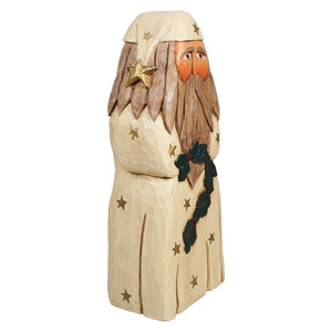 Antique White Holly Garland Santa - Christmas