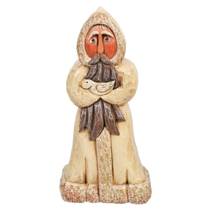 Antique White Santa With Dove - Christmas