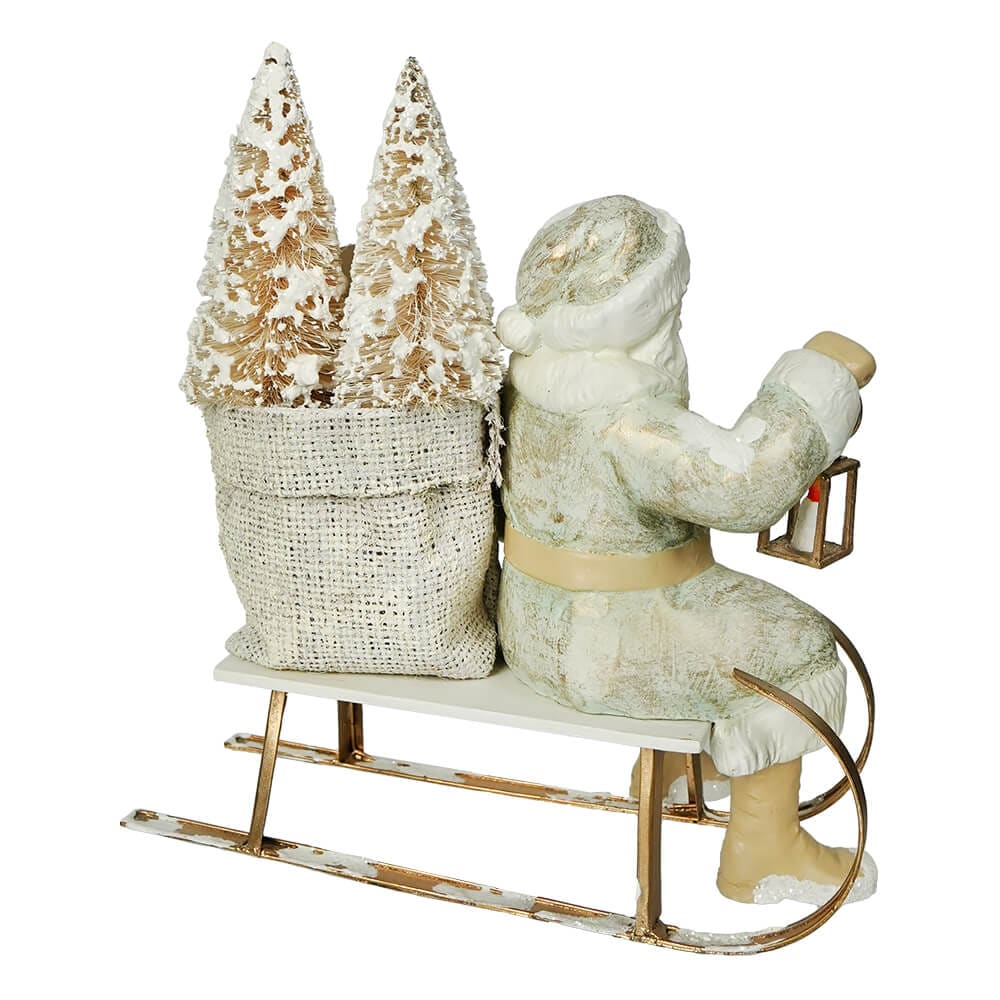 Aqua and Gold Santa on Sled