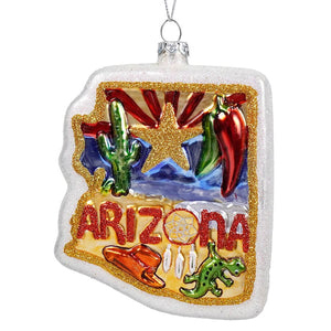 Arizona State Glass Ornament - Ornaments