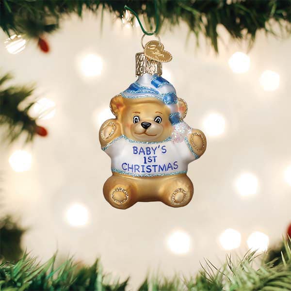 Baby Boy’s First Teddy Bear Ornament - Ornaments