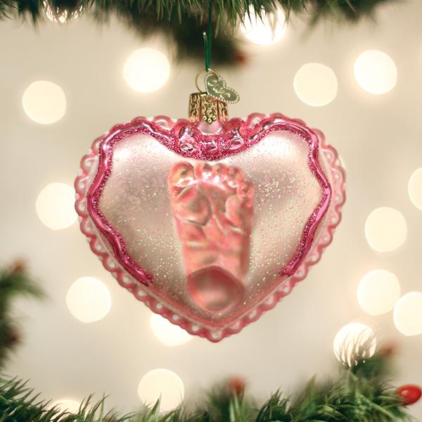 Baby Girl’s Footprint Ornament - Ornaments