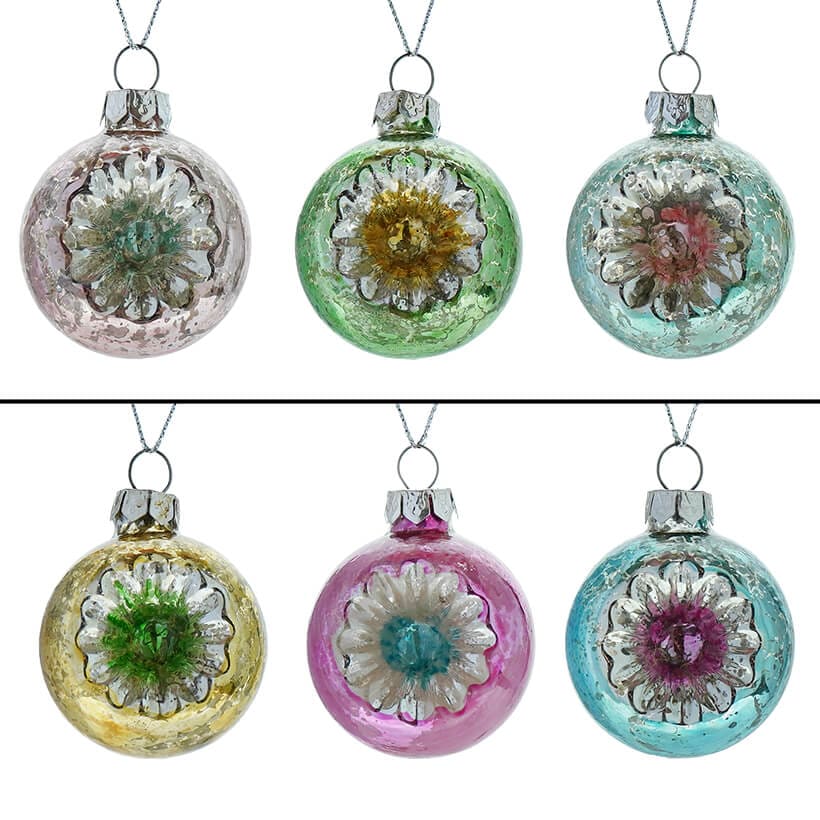 Ball Reflector Ornaments Set/6