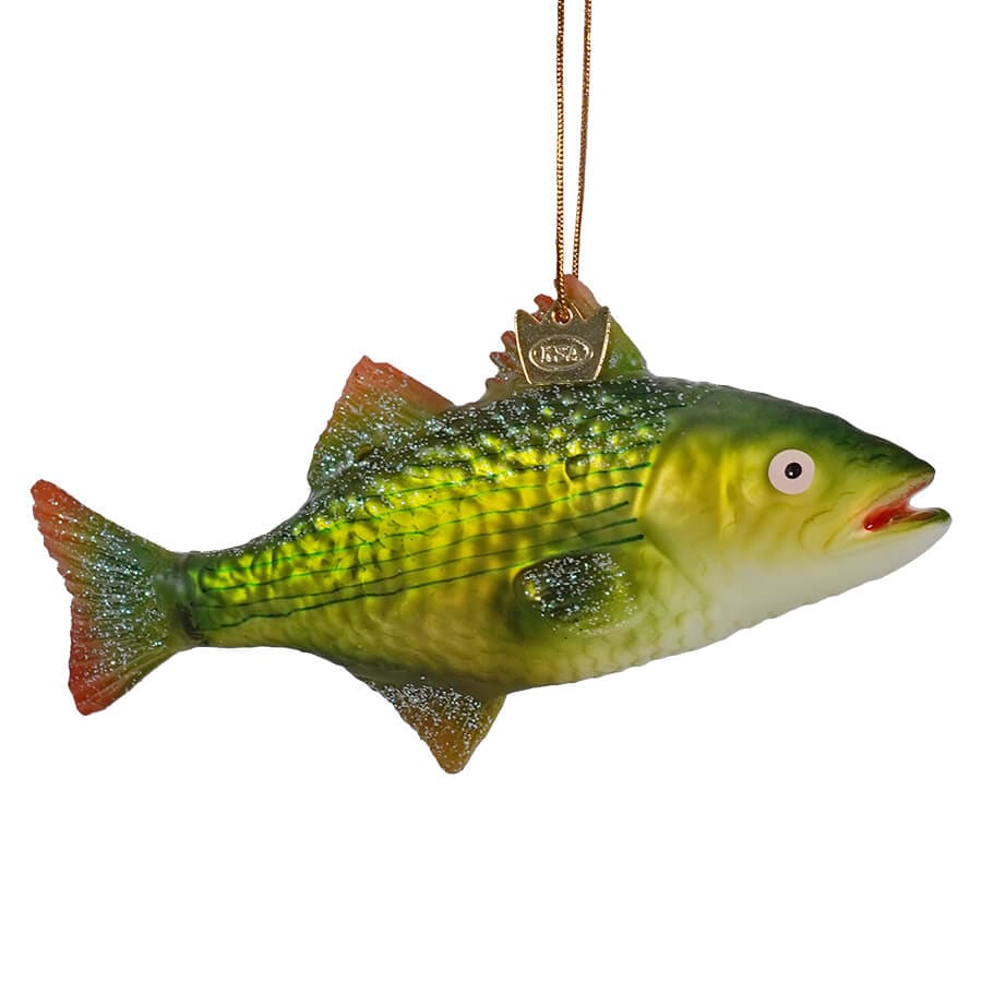 Bass Fish Glass Ornament - Ornaments