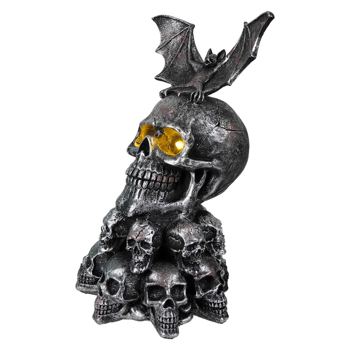 Bat On Skulls LED Lighted Table Piece - Halloween