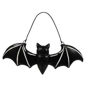Black batty skeleton ornament with white vein details on wings by bethany lowe halloween ornaments design