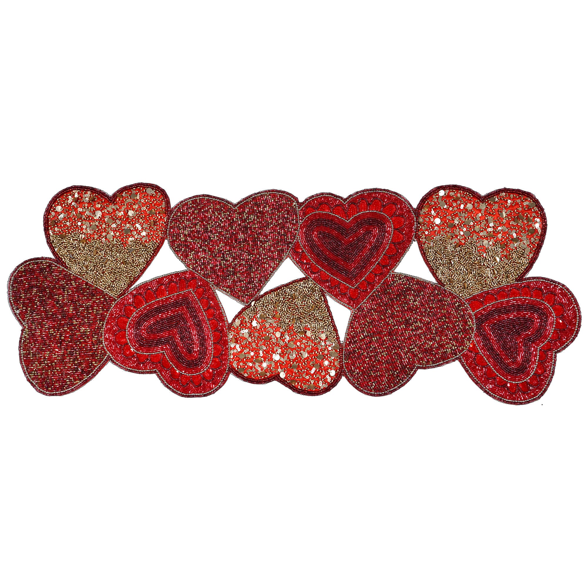 Beaded Heart Table Runner