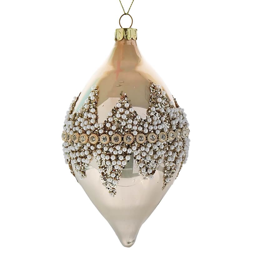 Beaded Ivory Finial Ornament