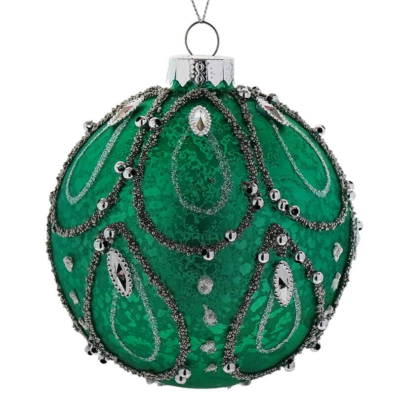 Beaded Teardrop Ball Ornament