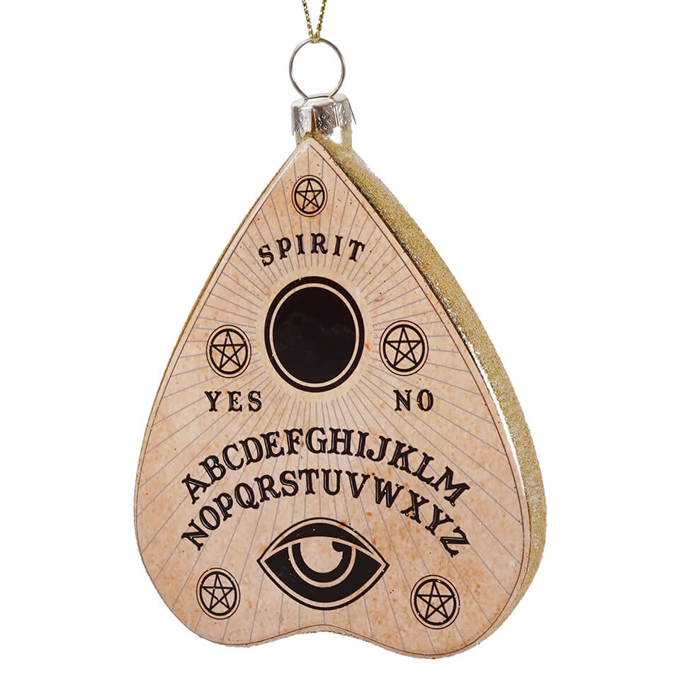 Beige Planchette Glass Ornament - Ornaments