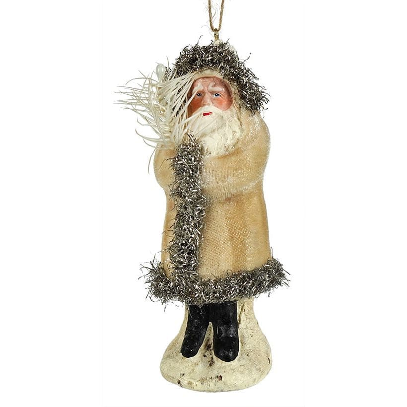 Beige Velvet Belsnickle Ornament