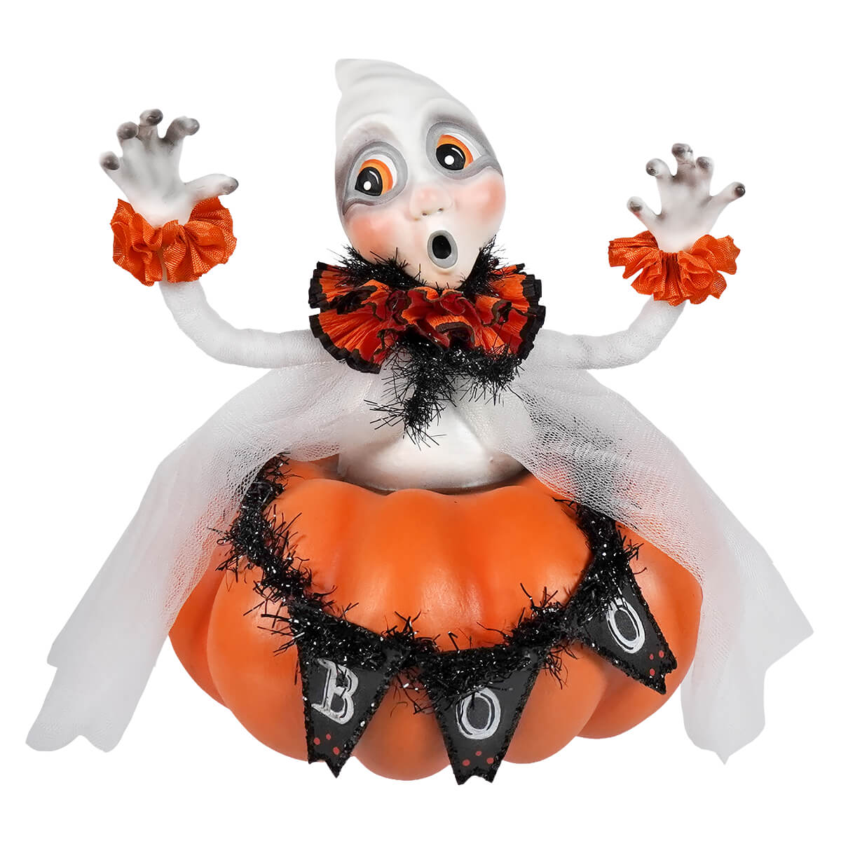 Binx boo ghost halloween ghost decor pumpkin decoration in white soft fabric for spooky seasonal fun