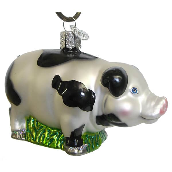 Black And White Big Pig Ornament