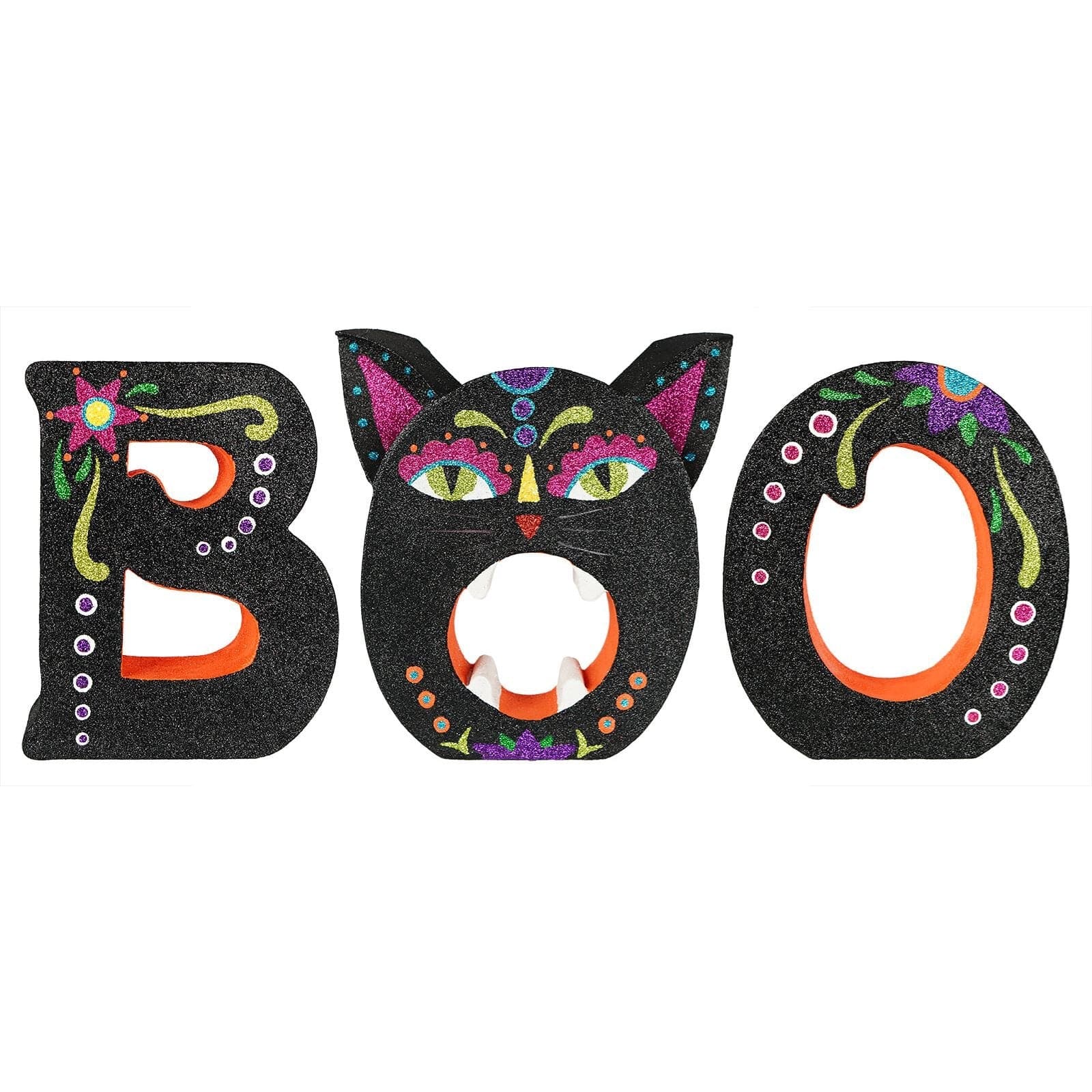 Glittery Black Cat Boo Letters for Halloween by Gallerie II – Traditions