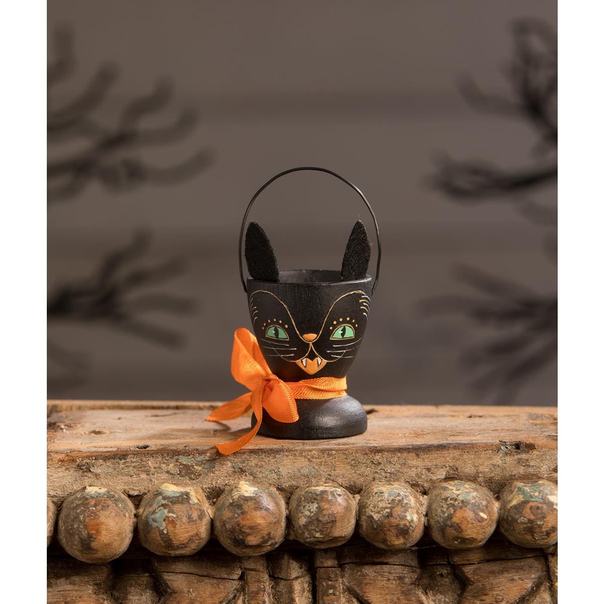 Black Cat Egg Cup - Halloween