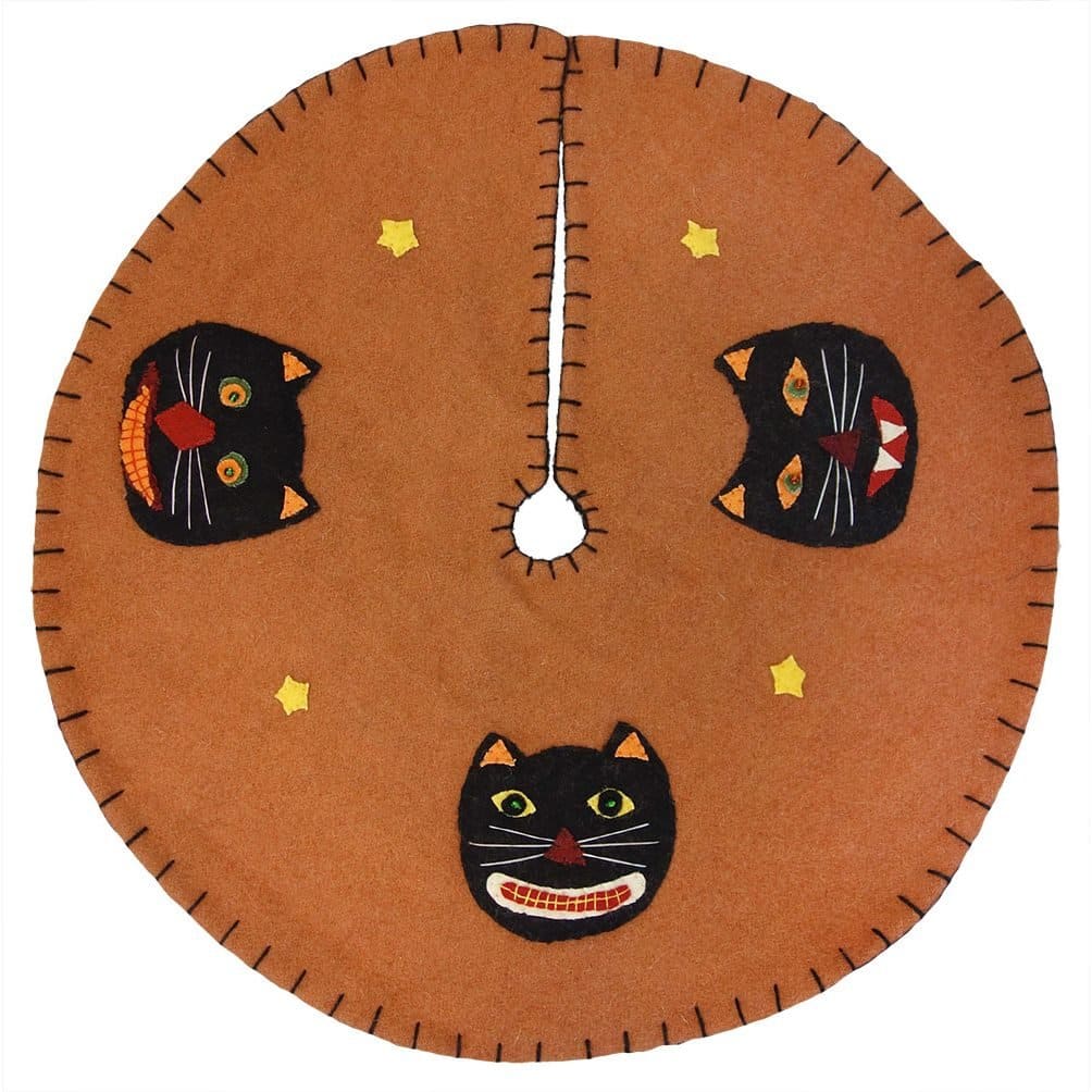 Black Cat Head Tree Skirt