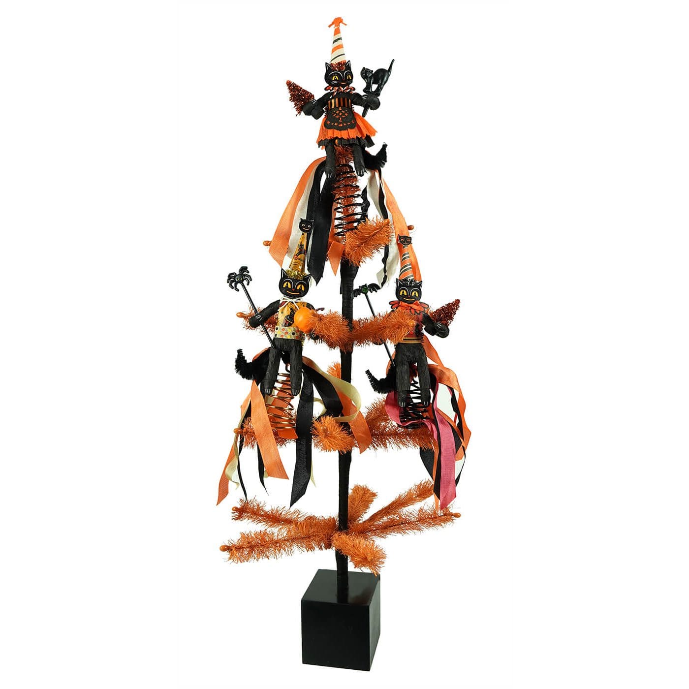 Black Cat Jack with Bat Tree Topper