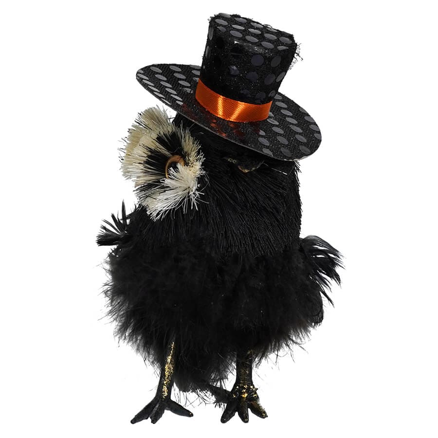 Black Feather Owl With Top Hat