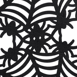 Black Felt Spider Web Table Runner - Halloween