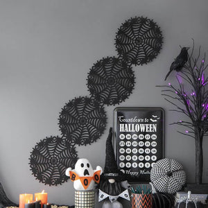 Black Felt Spider Web Table Runner - Halloween