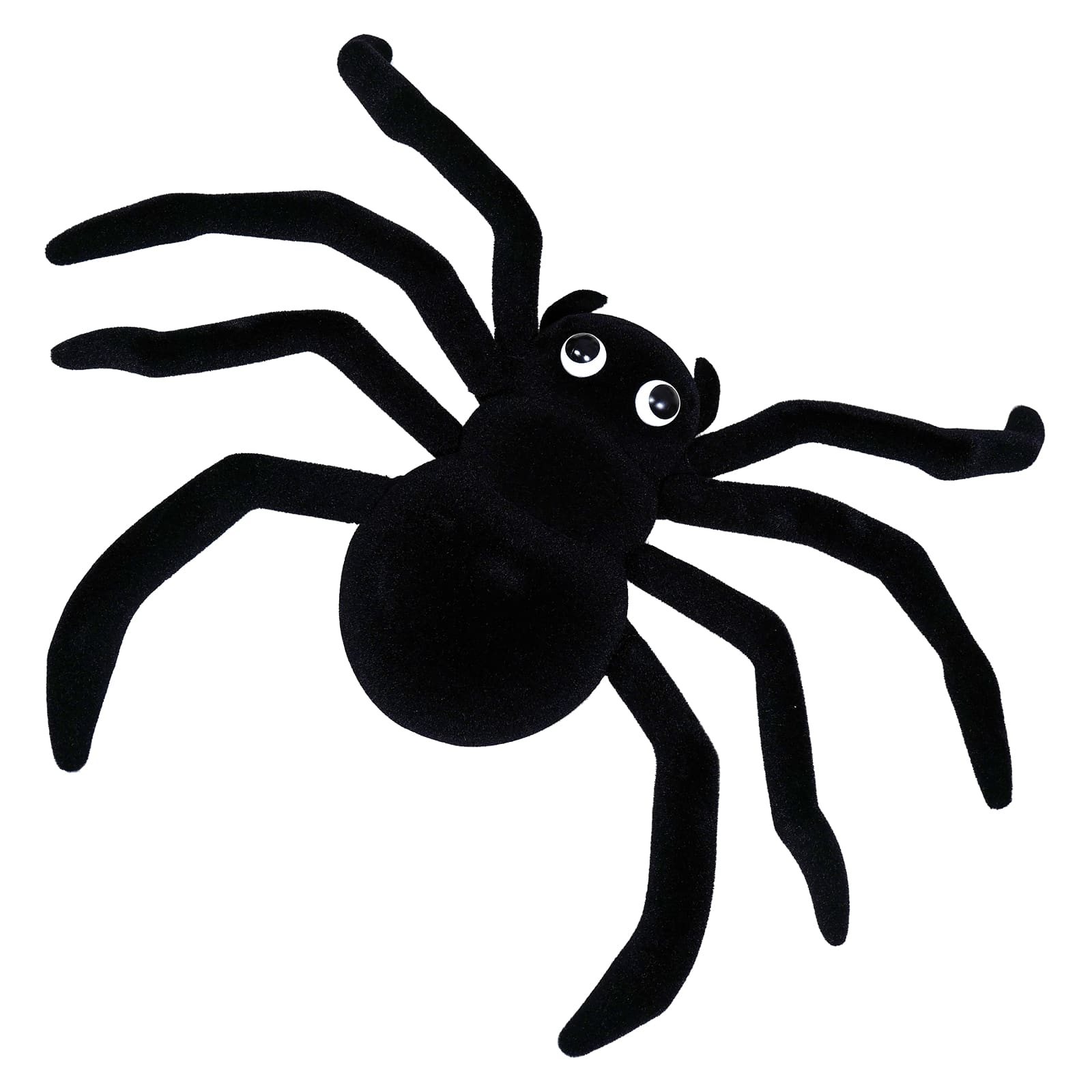 Black Flocked Spider - Halloween