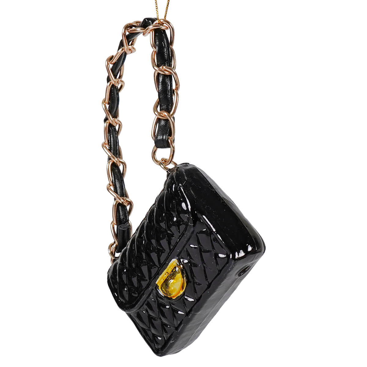 Black Handbag Glass Ornament - Christmas