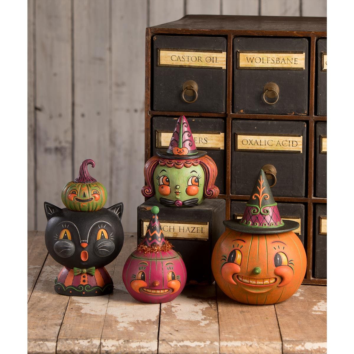 Black Jack & Kinny Green Finial Stack - Halloween