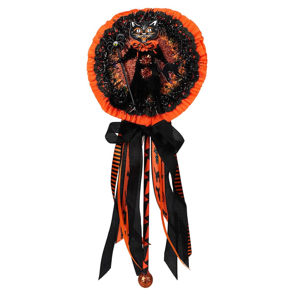 Black & Orange Wand with Black Cat