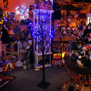 Black Tree With Purple Lights