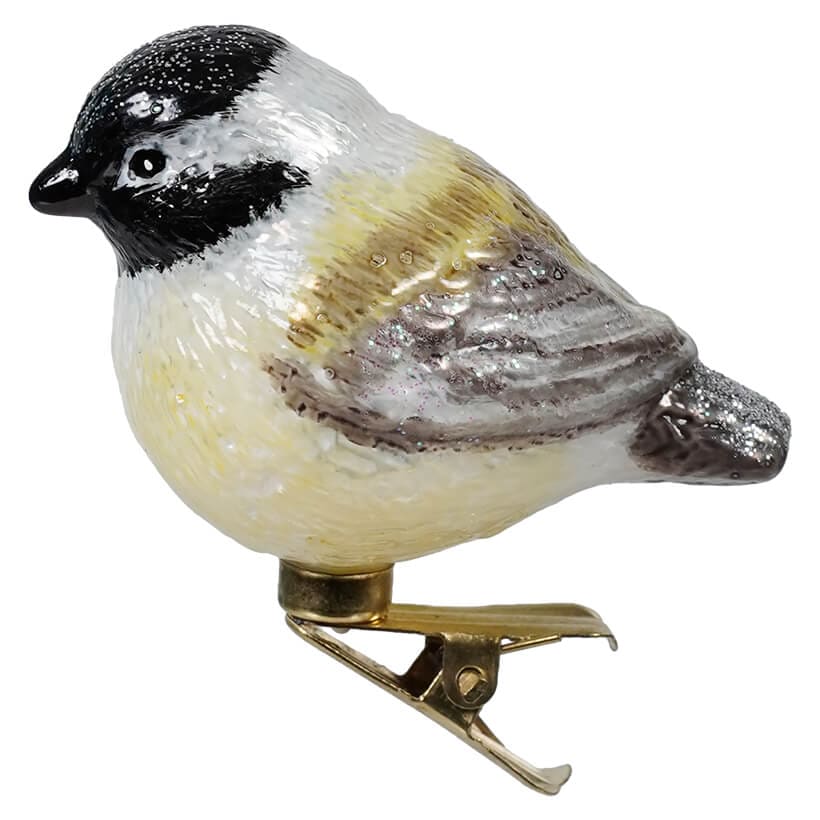 Black & Yellow Glass Chubby Bird Clip-On Ornament - Ornaments