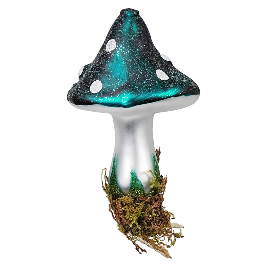 Blue Clip-On Mushroom Ornament - Ornaments