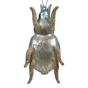 Blue & Green Glittered Beetle Ornament