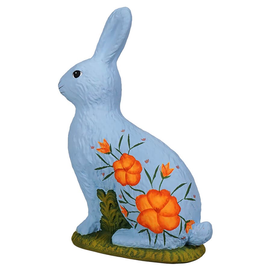 Blue Hand Painted Sitting Tabletop Bunny